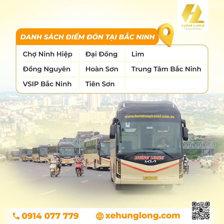 Danh sách 8 điểm đón Xe Hưng Long khu vực Bắc Ninh