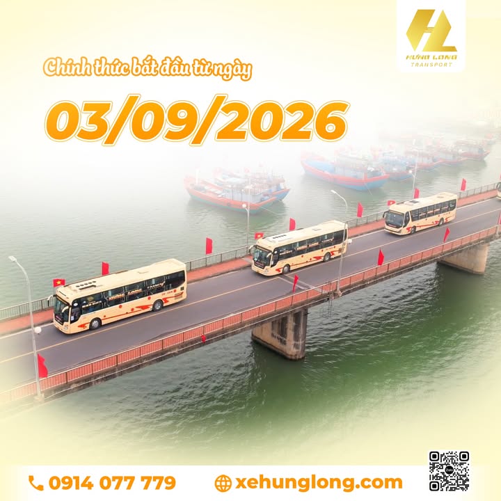 Xe Hưng Long áp dụng điểm đón mới tại Hòa Lạc và Bắc Ninh từ 03/09/2026